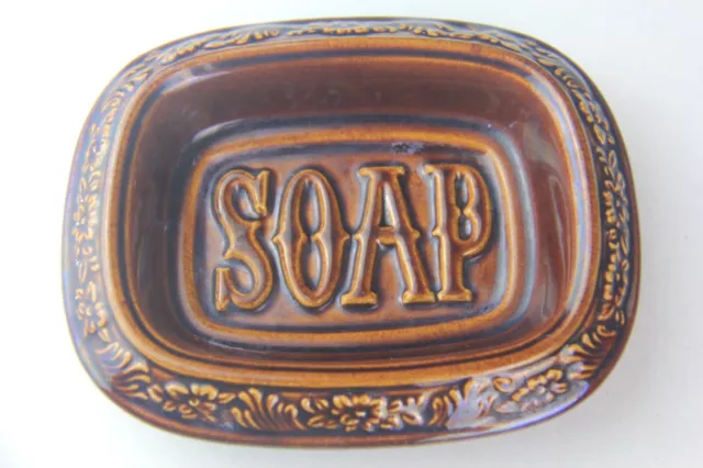 Vintage Rockingham Harker 1840 Brown Soap Dish