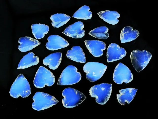 Opalite Heart Crescent Heart Shape Healing Stone Metaphysical Glass Opal... 2