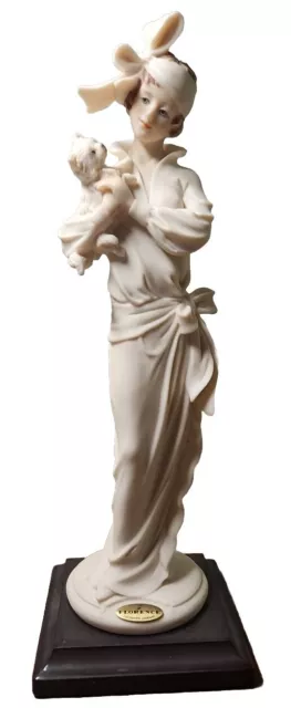 Florence Giuseppe Armani Figurine YOUNG LADY WITH YORKSHIRE Dog 640/F