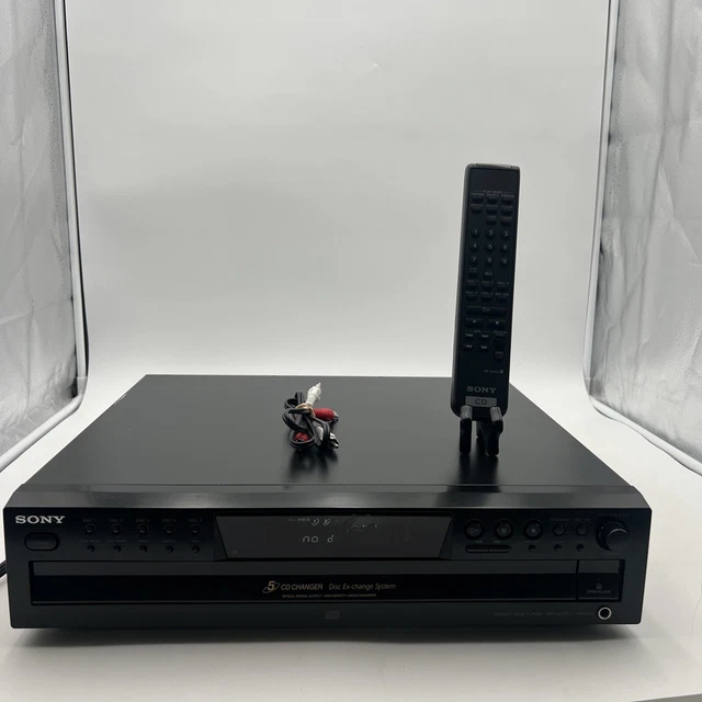 Sony CDP-CE375 5-Disc Carousel CD Changer Player Bundle with Remote and RCA Sony CDP-CE375 5-Disc Carousel CD Changer Player Bundle with Remote and RCA