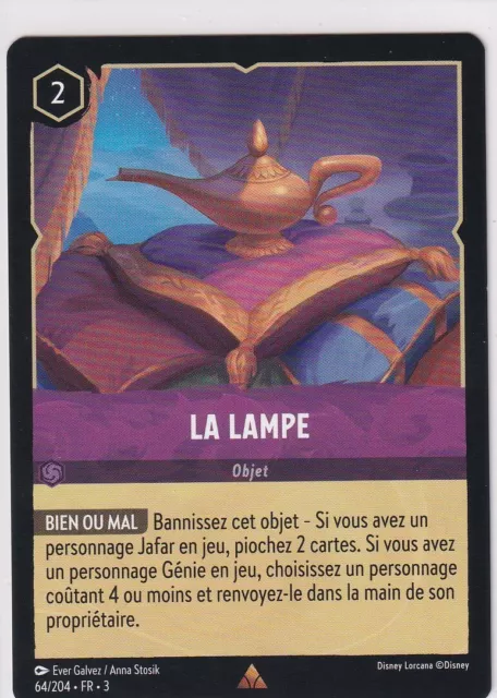 Carte Lorcana La Lampe 64/204 Rare Chapitre 3 Neuve Sous Sleeve Vf