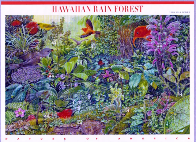 Scott #4474   Hawaiian  Rain  Forest 44 Cent   Souvenir Sheet   Mnh