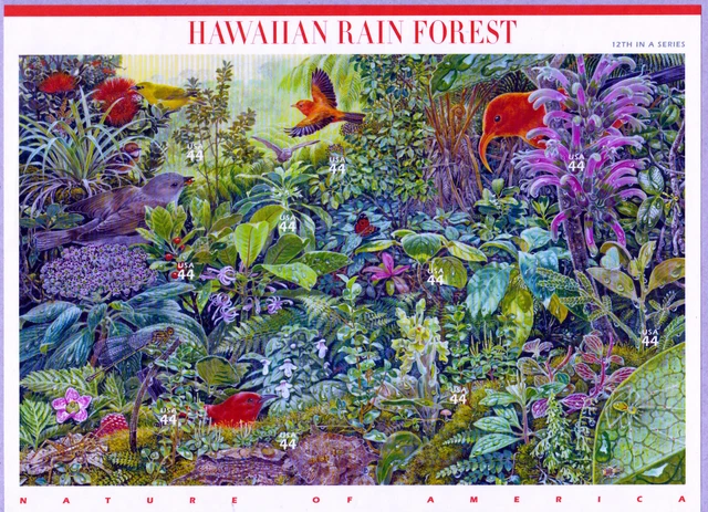 Scott #4474 Hawaiian Rain Forest 44 Cent Souvenir Sheet Mnh Scott #4474 Hawaiian Rain Forest 44 Cent Souvenir Sheet Mnh
