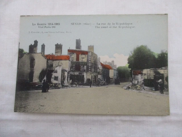 Cpa Ww1 Oise 60 Senlis La Rue De La Republique