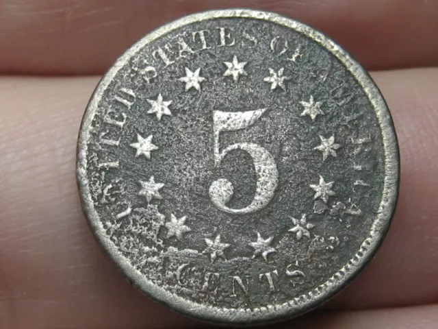 1867-1869 Shield Nickel 5 Cent Piece, No Rays