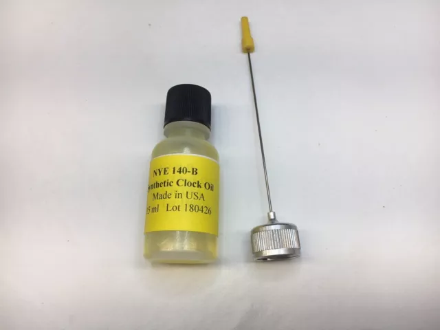 Nye Synthetic Clock Oil 15 ml for Clock Repair with 3 1/2” Oiler