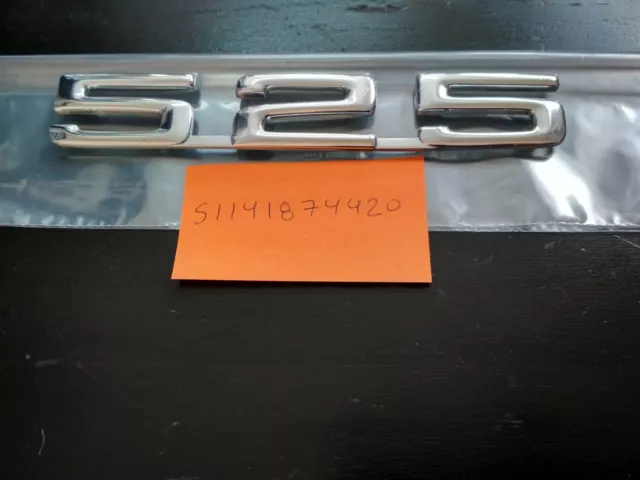 BMW E28 "525" trunk lid plugged in emblem !NEW! NLA GENUINE 51141874420