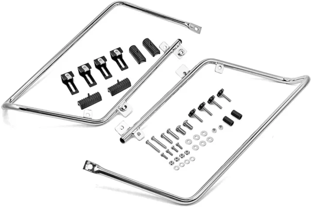 For Harley Dyna Fat Bob Super Glide Saddlebag Support Mounting Steel Brackets