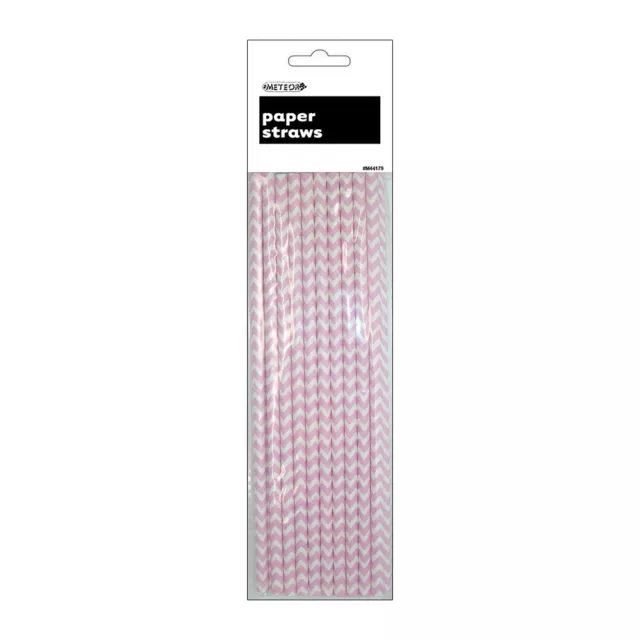 Chevron 20 Paper straws-Lovely Pink