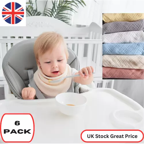 6 x niedliche Baby Bandana Dribbeln Fütterung Lätzchen Multipack Mädchen Jungen Baumwolle Geschenk UK