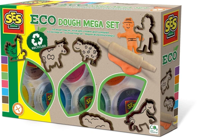 SES Creative 24919 Eco Dough mega Set (7x90gr with Tools)