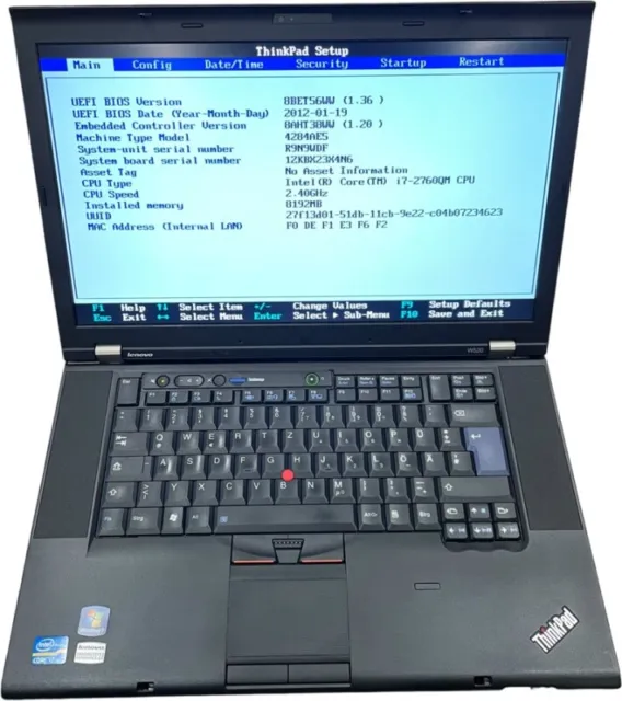 Lenovo ThinkPad W520 TP00002B i7-2760QM 8GB RAM ohne Festplatte Laptop