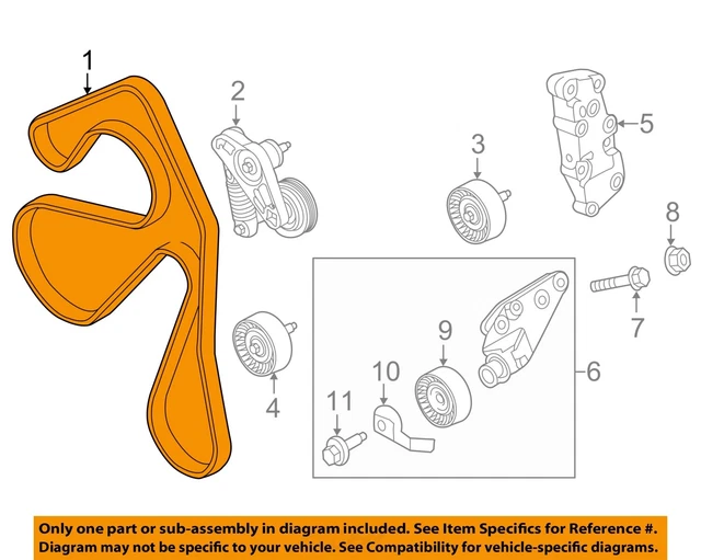 FORD OEM 1213 Explorer Cooling Belts PulleysSerpentine Belt BB5Z8620A