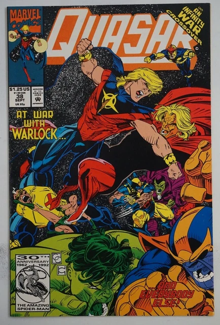 Quasar #38 (Marvel Comics) Thanos, Guardians, Moondragon VF