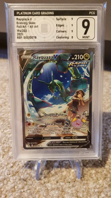 PCG (PSA) 9 Rayquaza V 194/203 Alt Art Evolving Skies Pokemon TCG Card