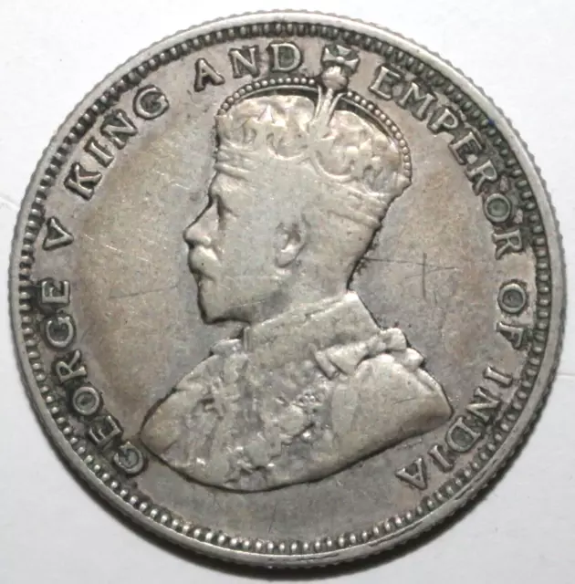 British Straits Settlements 20 Cents Coin 1927 KM# 30b UK George V Silver Twenty