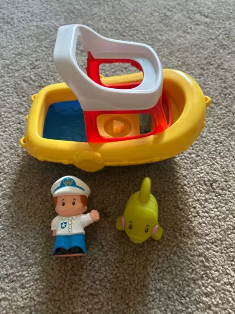 Little People FLOATY BOAT Toy Fisher Price Sea Captain Fishing