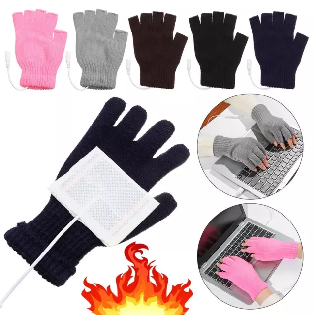 électrique Gants complets et demi-doigt Mitaine tricotée Gants chauffants