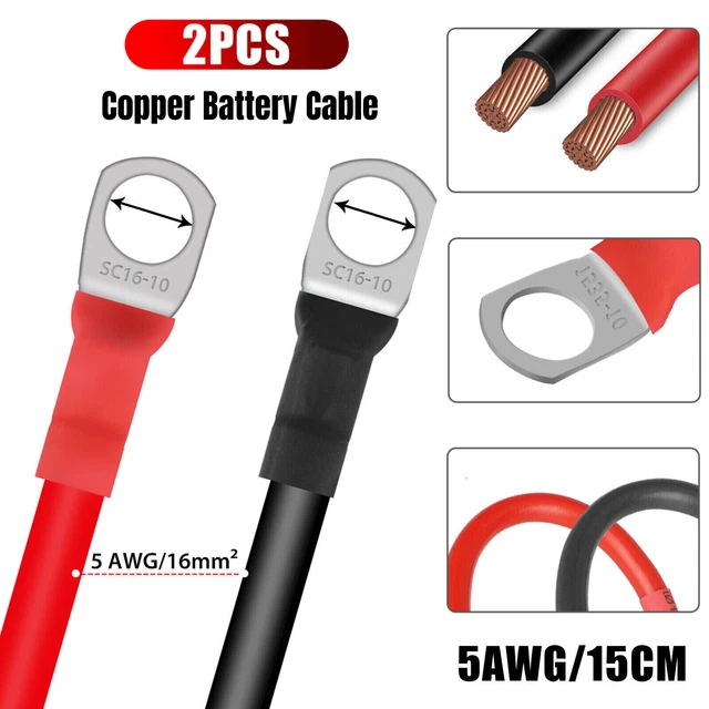 5 AWG Gauge Custom Battery Cable Copper Car Solar Power Wire Inverter RV Welding