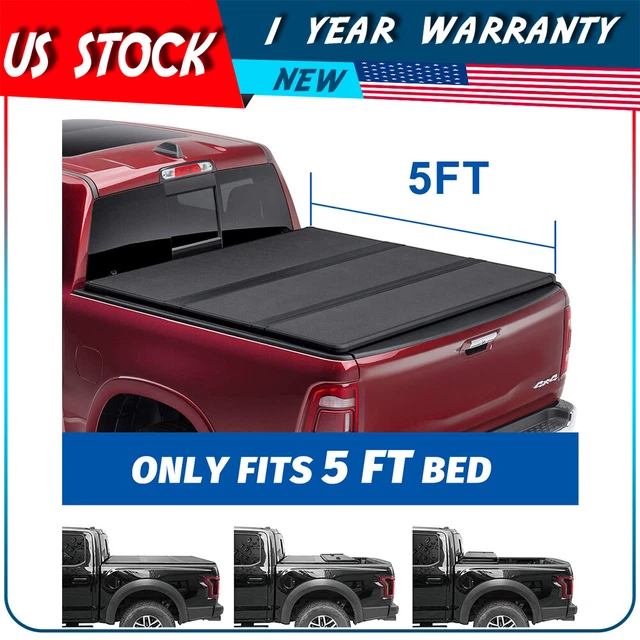 5FT HARD TRIFOLD Truck Bed Tonneau Cover Waterproof For 2019 2021