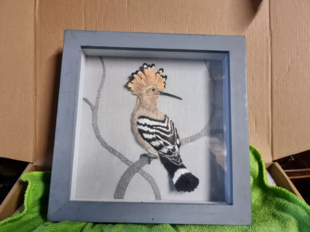 Hand Embroidered Hoopoe Bird By Carol Butler