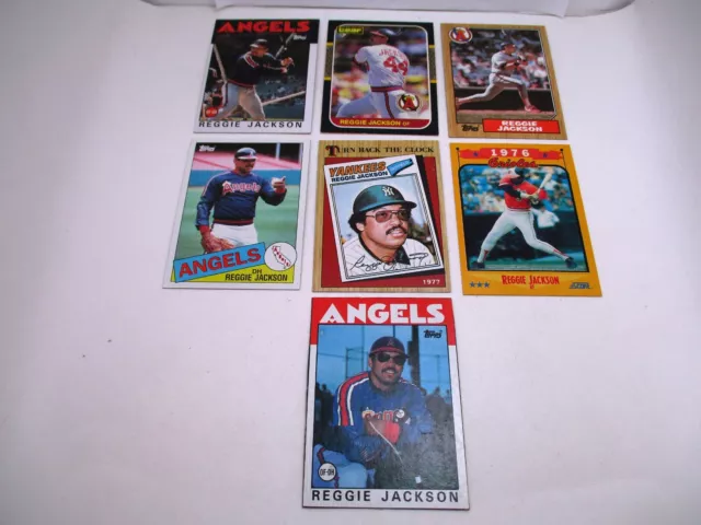 Reggie Jackson Lot of 7 Different Baseball Cards MLB Card