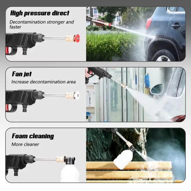 Cordless Electric High Pressure Water Spray Car Gun Portable Washer Cleaner Yard 2