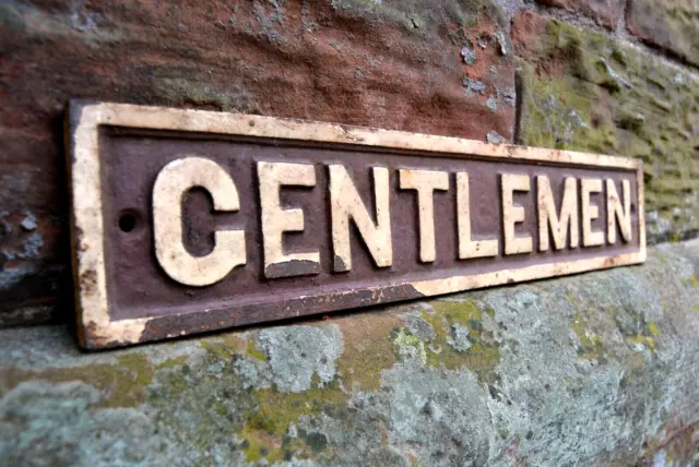 GWR Cast Iron 'Gentlemen' Sign, door plate, genuine antique, ideal Man Cave etc