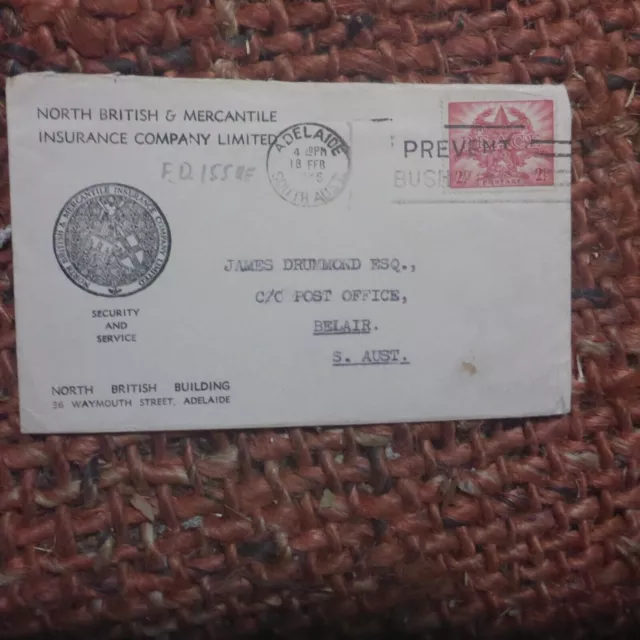 North British & Mercantile First Day Cover Peace Pre Decimal Issue Prevent Bushf