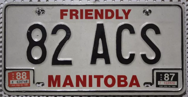 Kanada Nummernschild Auto Kennzeichen Schild Manitoba License Plate Canada , ACS