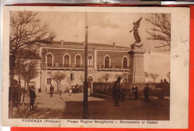 Cartolina  Forenza   Fp Viaggiata 1928 Piazza Regina Margher Monumento Ai Caduti