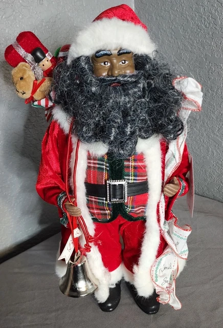 North Pole Trading Black African American Victorian Santa Claus 18" Christmas