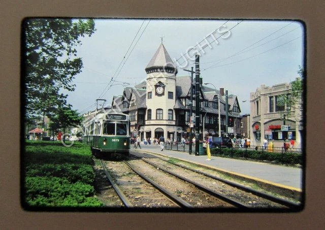 Original '90 Kodachrome Slide MBTA Boston Transit 3675 Trolley Boston, MA  38X30