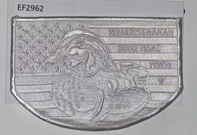 Boy Scout OA Flap Wahunsenakah Lodge 333 2002 NOAC