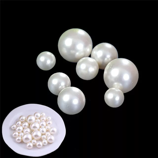 100pcs DIY 4mm 6mm 8mm No Hole Rounds Pearls Loose Acrylic Beads Jewelry M-DC