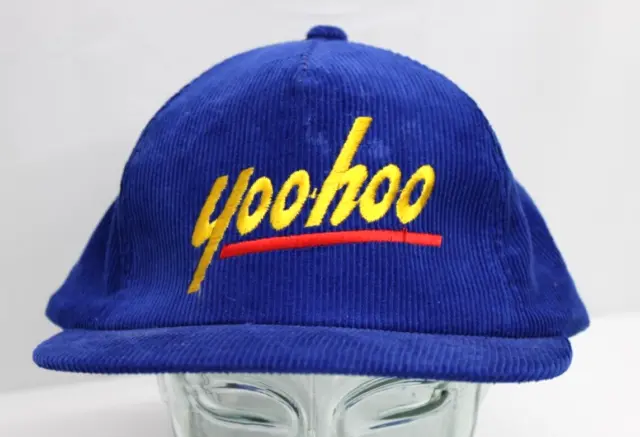 Vintage Yoohoo Hat 80s 90s Snapback Cap Corduroy Yoo-hoo Chocolate Milk Hat Blue