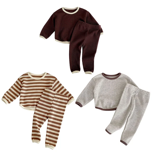 Baby Boy Girl Long Johns Underwear Winter Thermal Shirt & Trousers Clothes Set