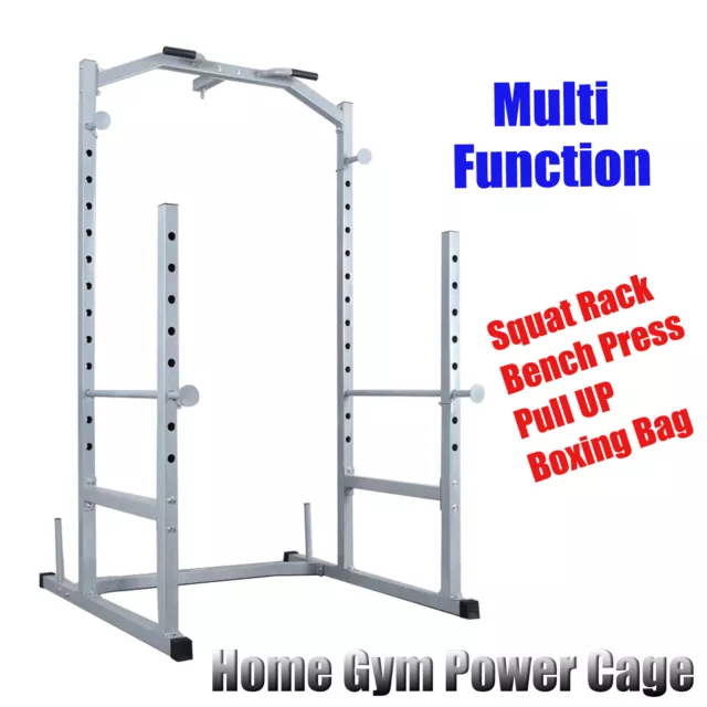 Power Cage - Power Squat Rack - Weights Bench Press - Boxing Punching - Chin Up