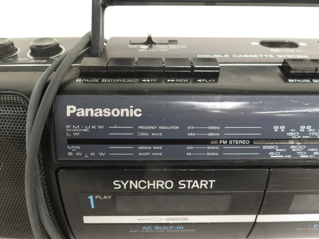 Rt500 Rx Recorder PANASONIC RX-FT500 BLACK Stereo Radio Twin Cassette Recorder Boombox ...