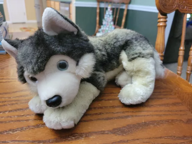Musher 2003 Ty Beanie Buddies Husky Wolf Dog BLUE EYES Plush Stuffed Animal