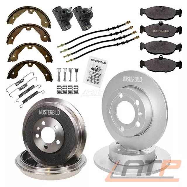 BREMSE BREMSEN SATZ SET KIT VO+ 2x BREMSTROMMELN HI FÜR FIAT SEICENTO 0.9 1.1