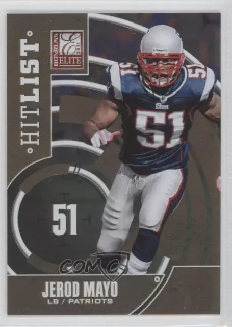 2011 Donruss Elite Hit List Gold /999 Jerod Mayo #14