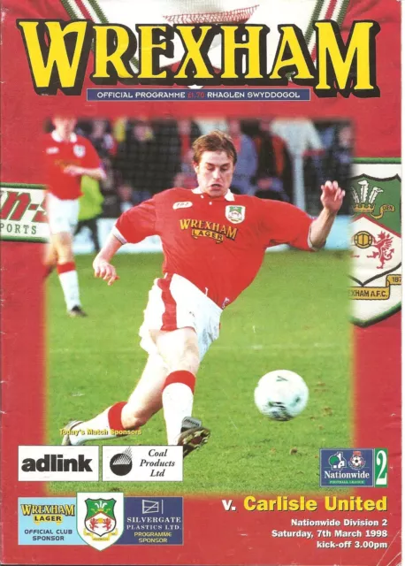 Wrexham V Carlisle United 7-3-1998 Division 2