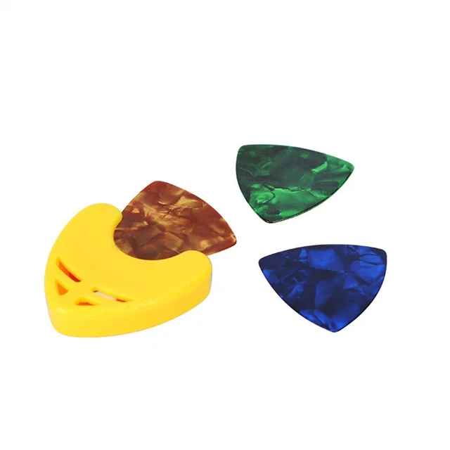 Porte-picks de guitare triangle 100 % neuf en plastique couleur aléatoire