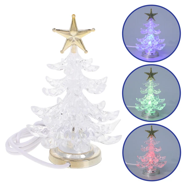 Dollhouse Christmas Tree With Lighting. Miniature Christmas Tree For Barbie And 1/6 Size Dolls. Christmas Decoration, Silver Accessories