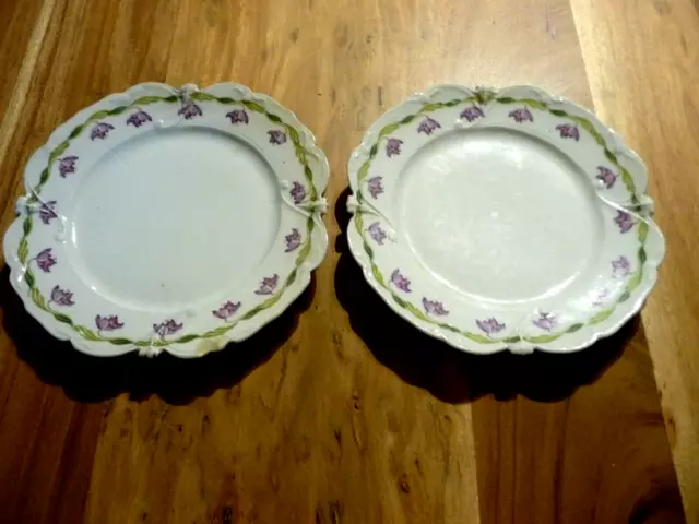 Lot de 2 petites assiettes anciennes Shabby chic ( ref 17 )