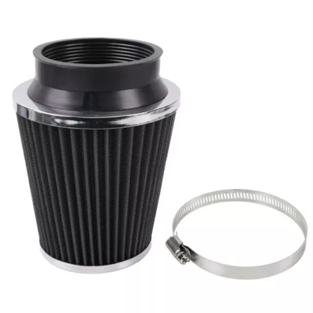Black 3" 76MM Inlet Cold Air Intake Cone Replacement Air Filter for Car Truck ×1