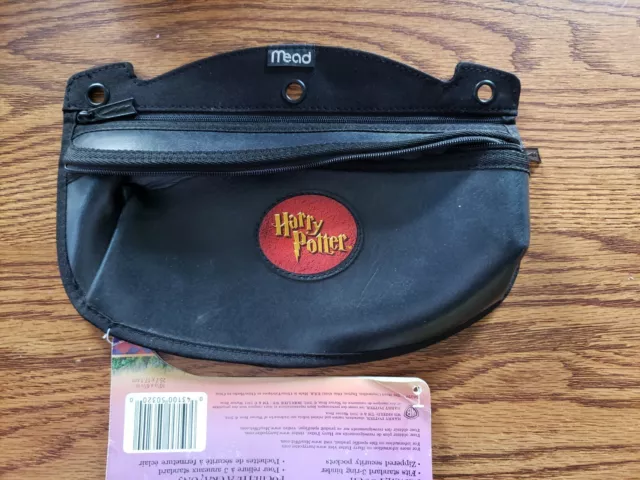 Rare Mead Harry Potter Two Dual Compartment Leather Pencil Pouch Holder Case