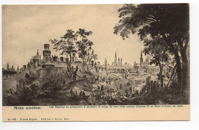 METZ moselle CPA 57 série METZ ANCIEN n° 145 messins, charles III & rené d'anjou