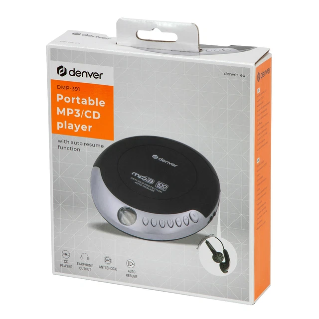 Denver Dmp-391 Tragbarer Cd/Mp3 Player Discman Mit Kophörern Cd Cd/Rw Cd/R Neu 4